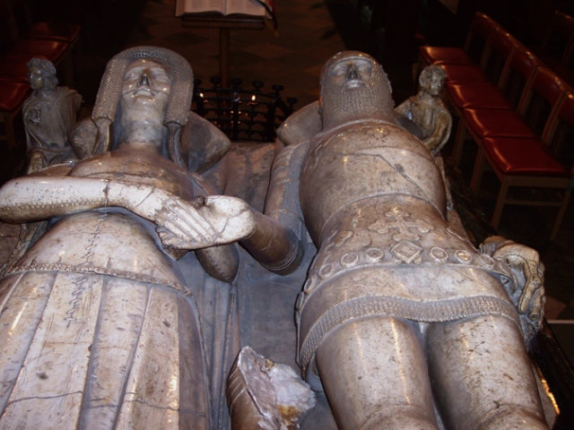 Thomas de Beauchamp and his wife Katherine Mortimer -Earl and Countess of Warwick - tomb Effigy - St. Mary's church in the city of Warwick.